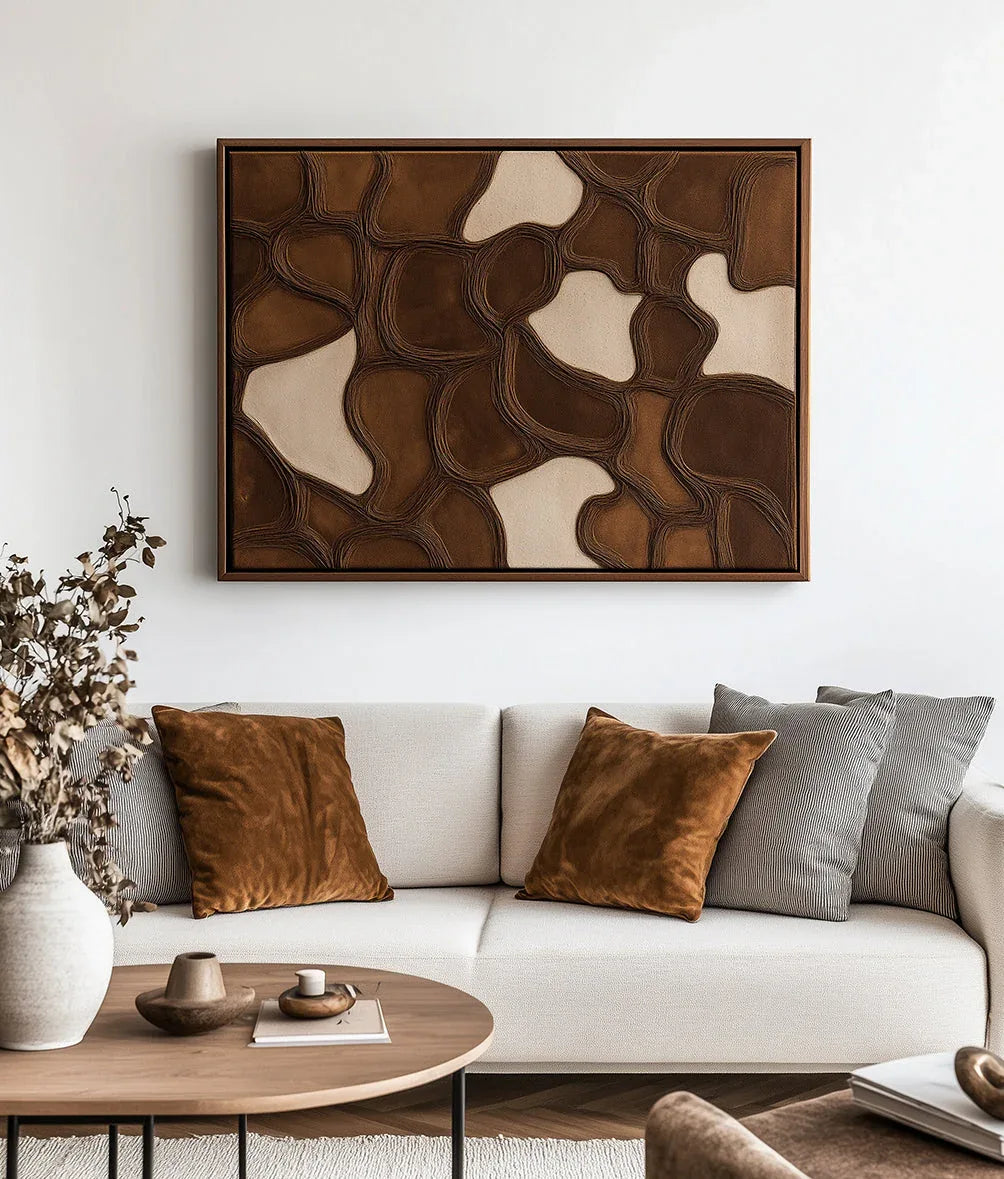 Earthen Veins Weave-Decoration With Three-Dimensional Irregular Block Abstract Wall Art