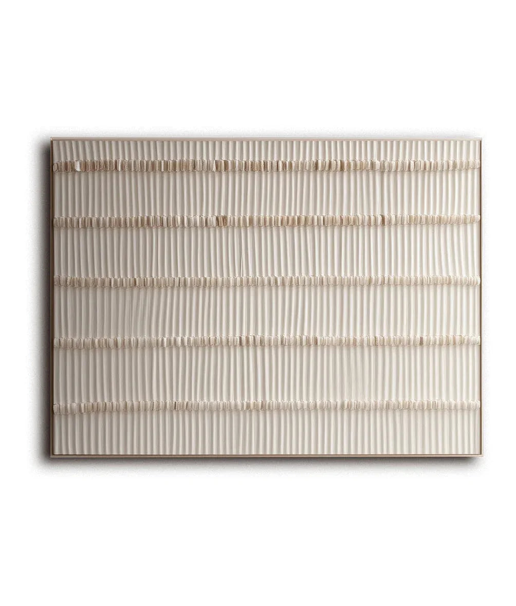 Rhythm in Simplicity-Modern Minimalist Light-Toned Woven Texture Wall Art