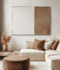 Harmony in Contrast-Minimalist Wabi-Sabi Two-Color Block Hand-Painted Wall Art