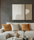Harmonic Duality-Modern Minimalist Art Featuring Arcs and Lines on a Double-Sided Wall