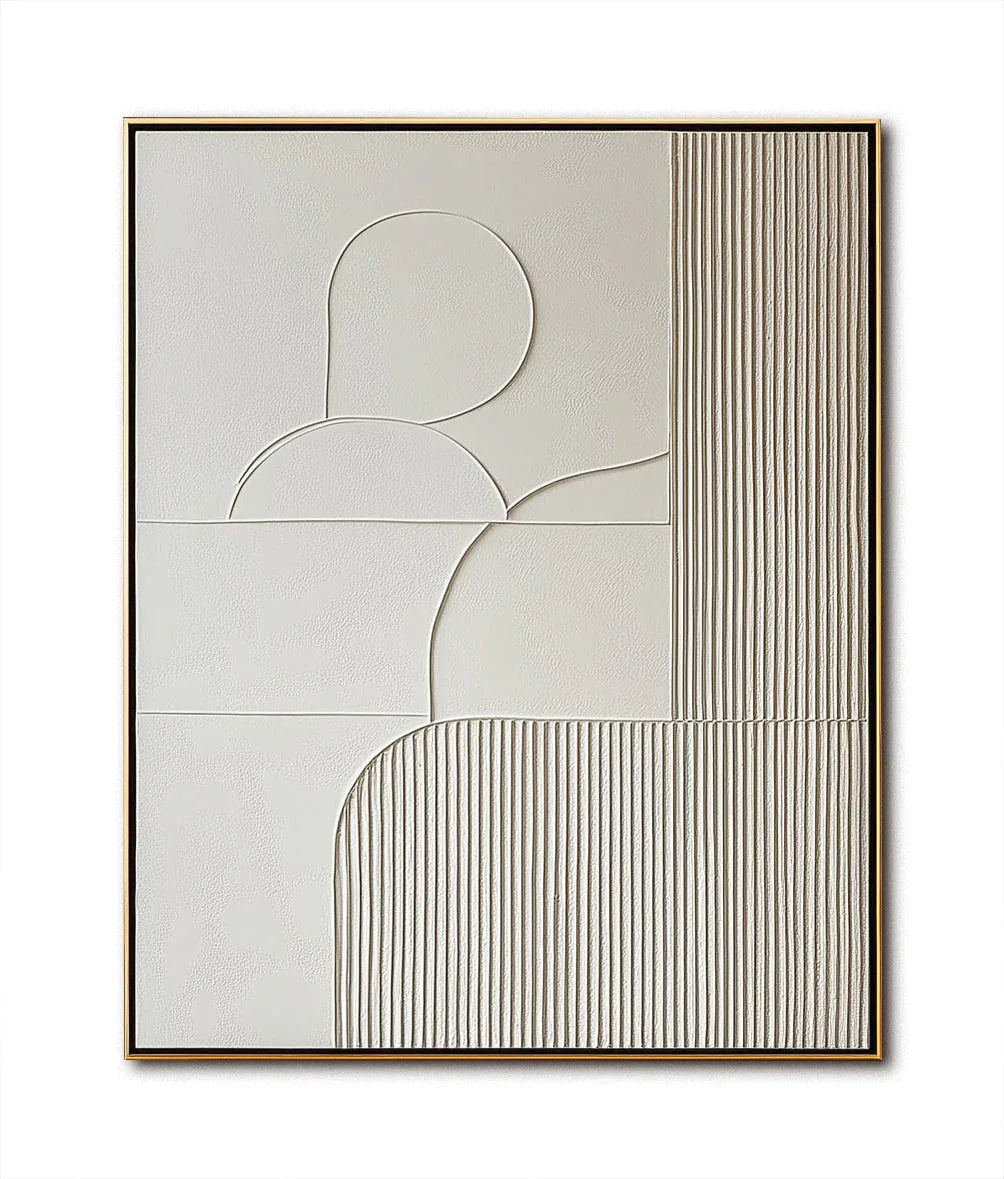 Harmonic Duality-Modern Minimalist Art Featuring Arcs and Lines on a Double-Sided Wall