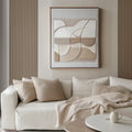 Abstract Harmony-Indoor Decoration Earth Color Abstract Soft Arc Block Wall Art