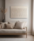 Serene Weave-Modern Minimalist White Texture Abstract Wall Art
