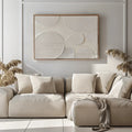 Ethereal Balance-Modern Minimalist Light Beige Abstract Circular Block Wall Art