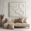 Serene Flow-Modern Minimalist Free White Curved Texture Wall Art