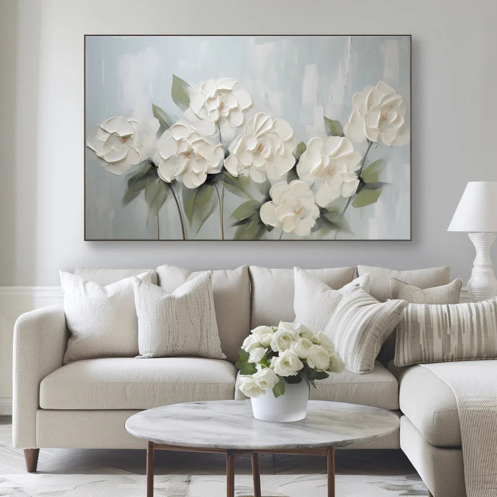 Blooming Grace -Modern Home Decor 3D Pure Floral Texture Wall Art