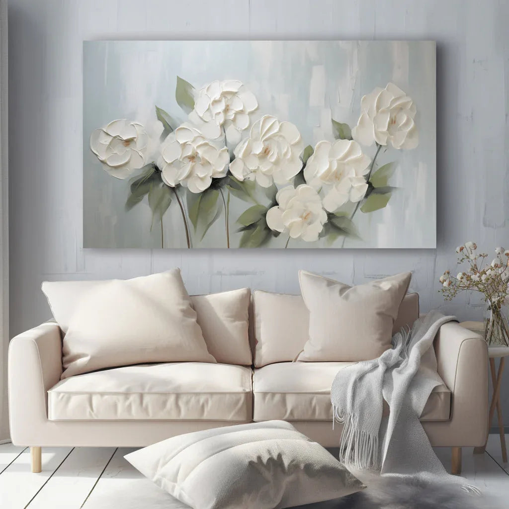 Blooming Grace -Modern Home Decor 3D Pure Floral Texture Wall Art