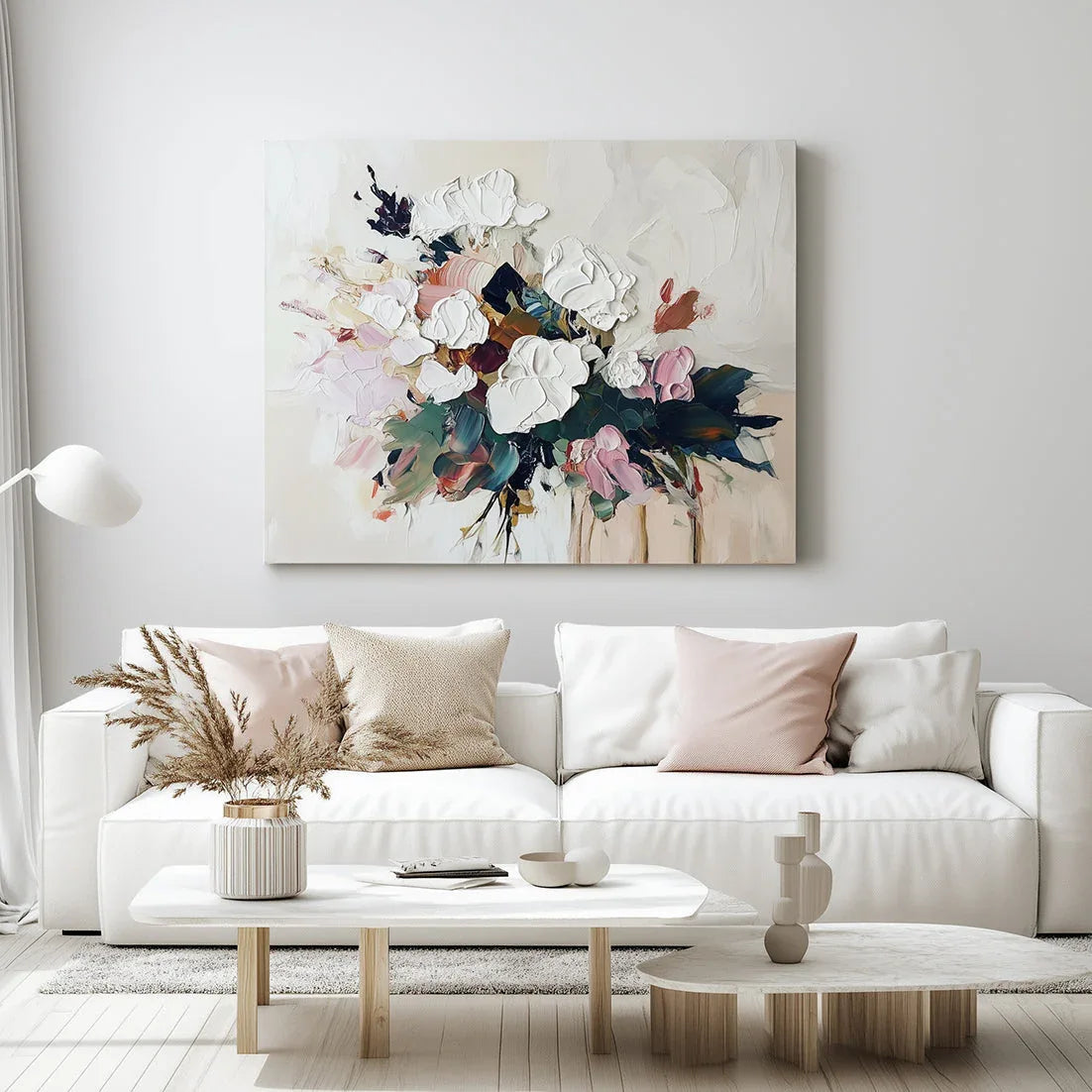 Elegant and Blooming Hand-Painted Thick Painted Flower Cluster Wall Art#FL10055