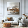 Earthen Symphony - Warm Brown Natural Abstract Wall Art#WB10095