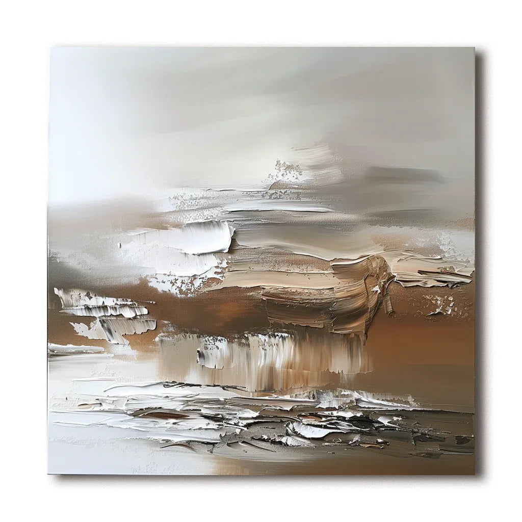 Earthen Symphony - Warm Brown Natural Abstract Wall Art#WB10095