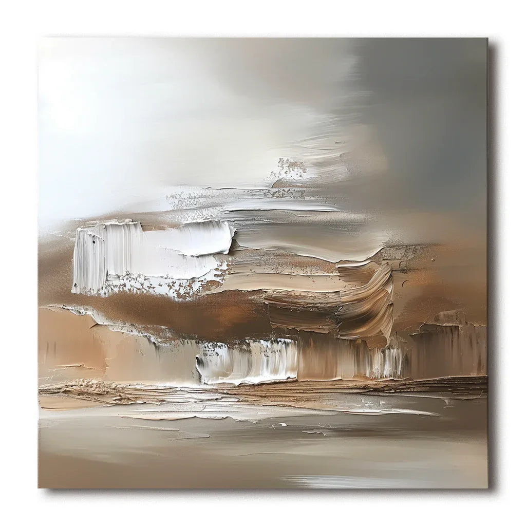 Eternal Horizons-Minimalist Warm Brown Natural Abstract Wall Art#WB10094