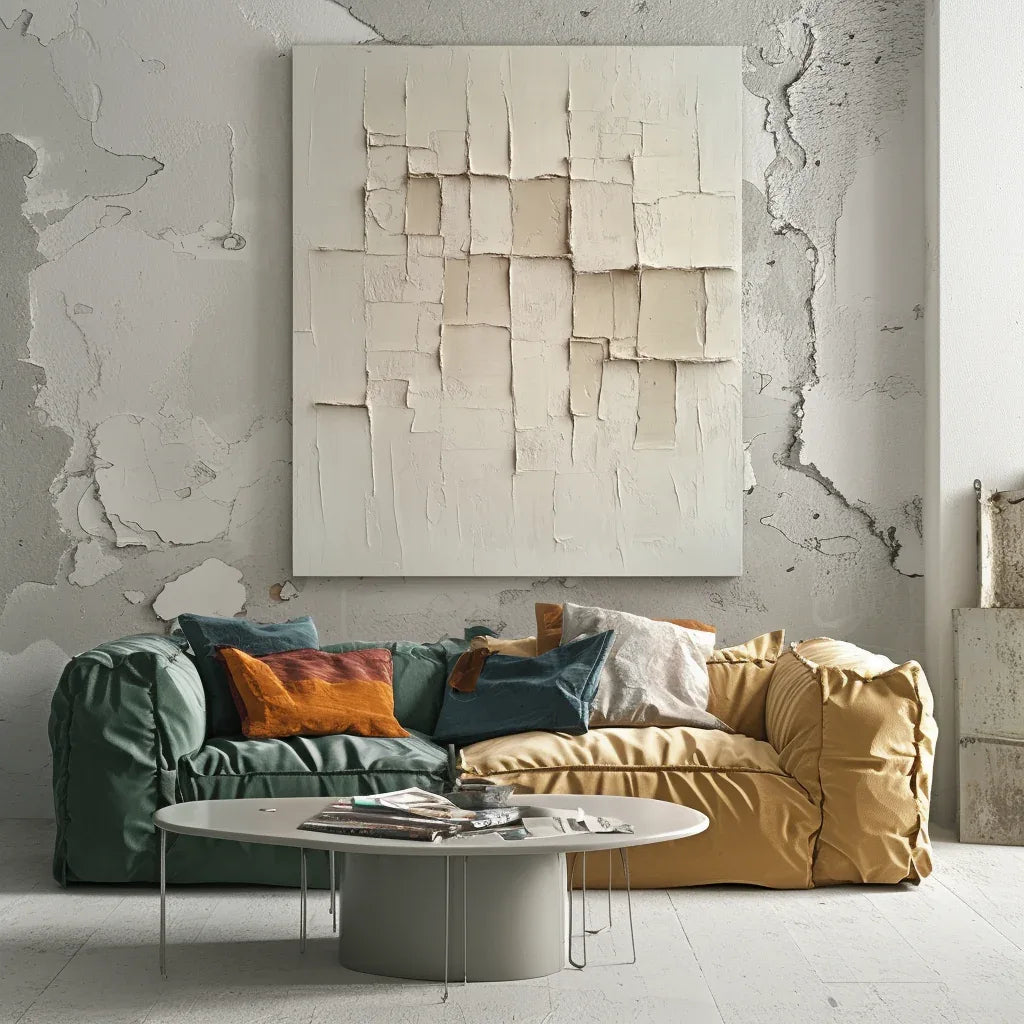 Silent Formation-Wabi-Sabi Style Beige Three-Dimensional Abstract Wall Art