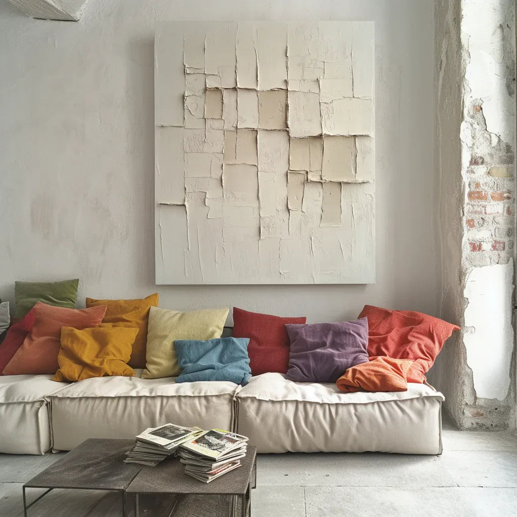 Silent Formation-Wabi-Sabi Style Beige Three-Dimensional Abstract Wall Art