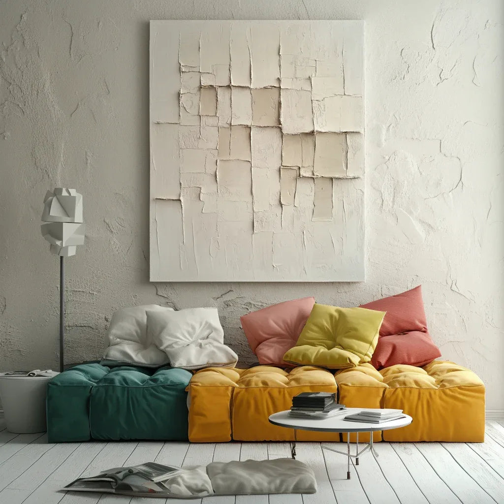 Silent Formation-Wabi-Sabi Style Beige Three-Dimensional Abstract Wall Art