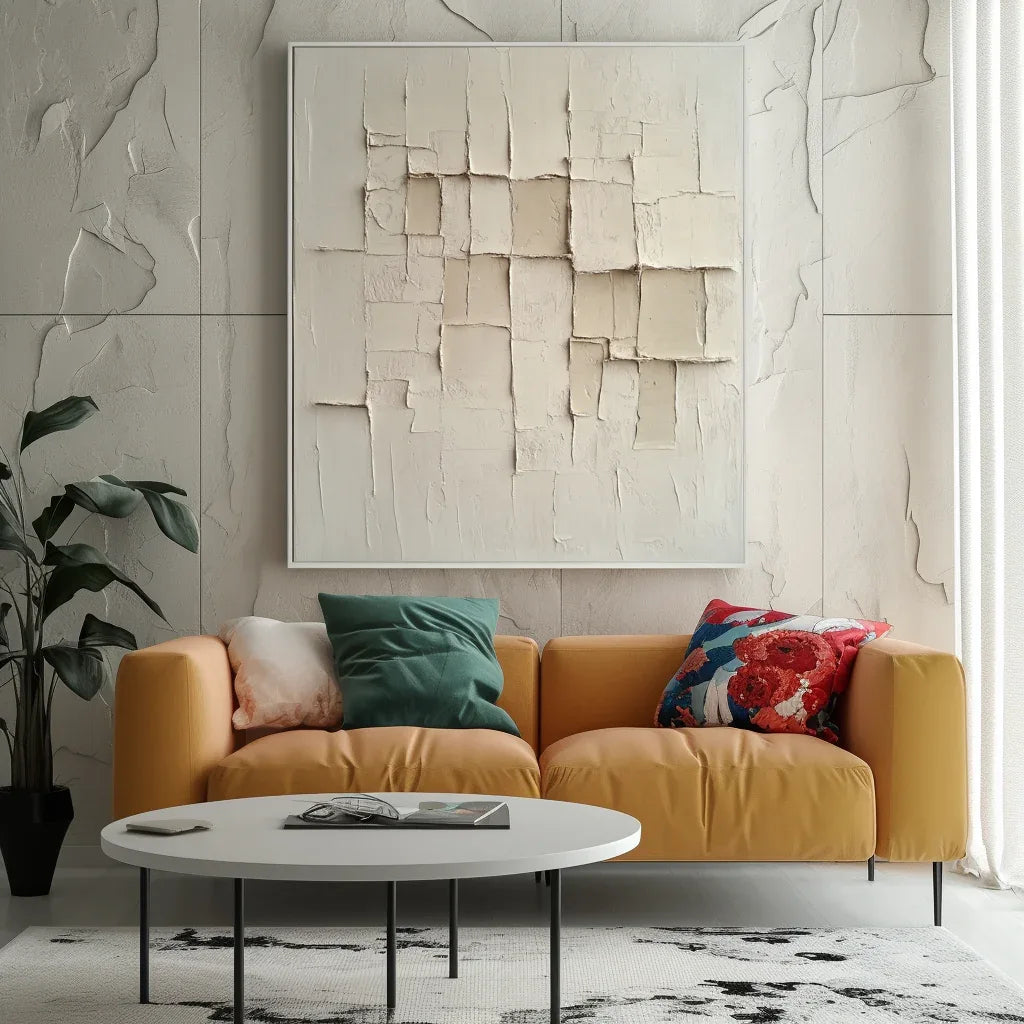 Silent Formation-Wabi-Sabi Style Beige Three-Dimensional Abstract Wall Art