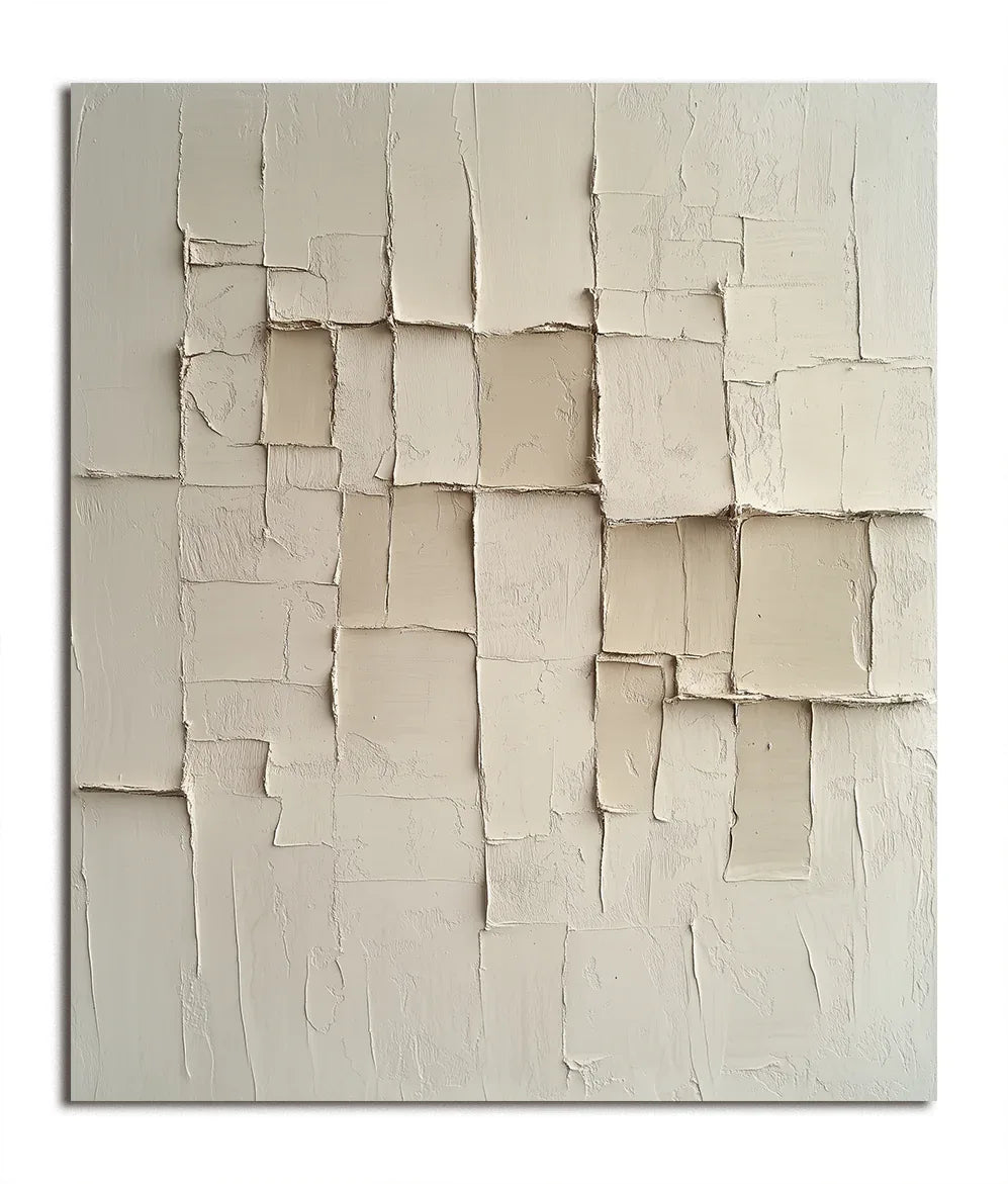 Silent Formation-Wabi-Sabi Style Beige Three-Dimensional Abstract Wall Art
