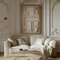 Classical Abstraction-Hand-Painted Neutral 3D Embossed Line Texture Abstract Wall Art