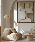 Sculpted Neutrals-Modern Minimalist Neutral Decor Abstract Geometric Wall Art