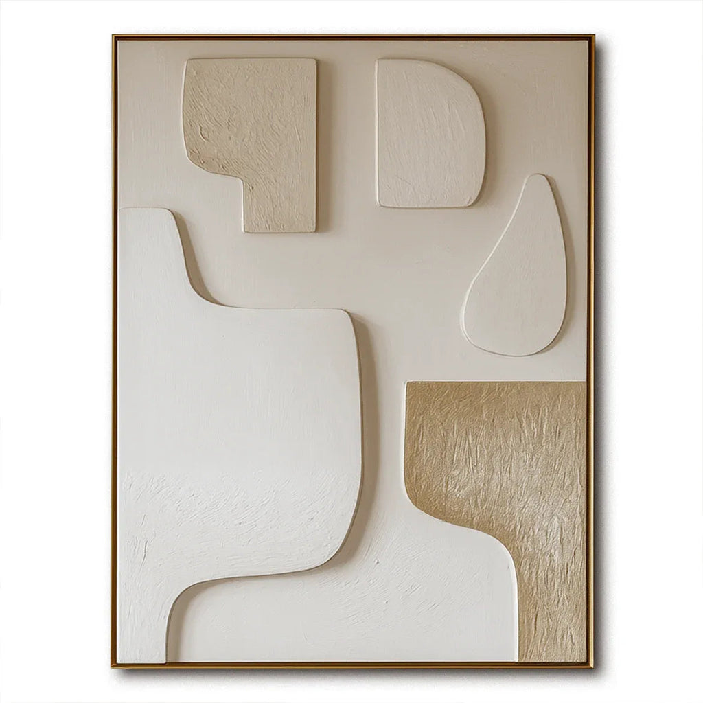 Sculpted Neutrals-Modern Minimalist Neutral Decor Abstract Geometric Wall Art