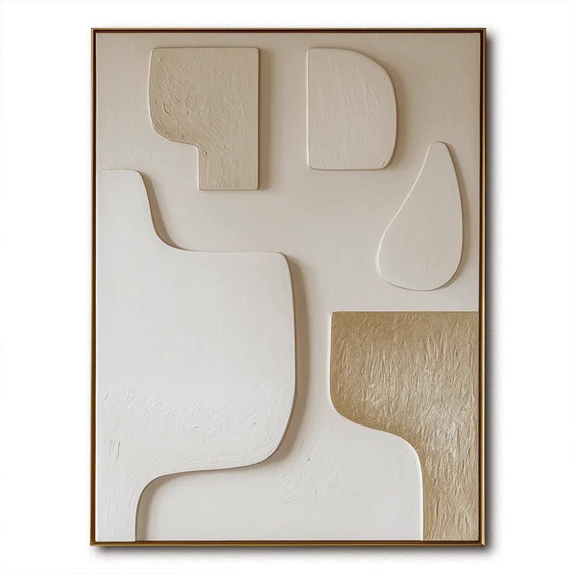 Sculpted Neutrals-Modern Minimalist Neutral Decor Abstract Geometric Wall Art
