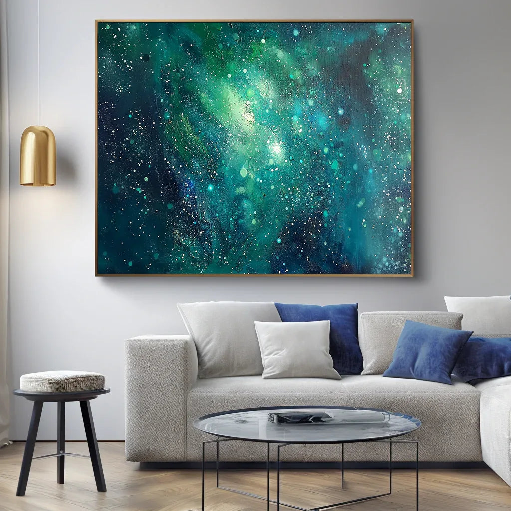 Stellar Dreams - Hand-Painted Deep Sea Starry Sky Abstract Oil Painting Wall Art