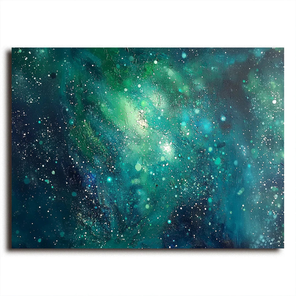 Stellar Dreams - Hand-Painted Deep Sea Starry Sky Abstract Oil Painting Wall Art