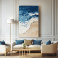 Coastal Harmony Canvas-Blue and White Three-Dimensional Coastal Abstract Wall Art