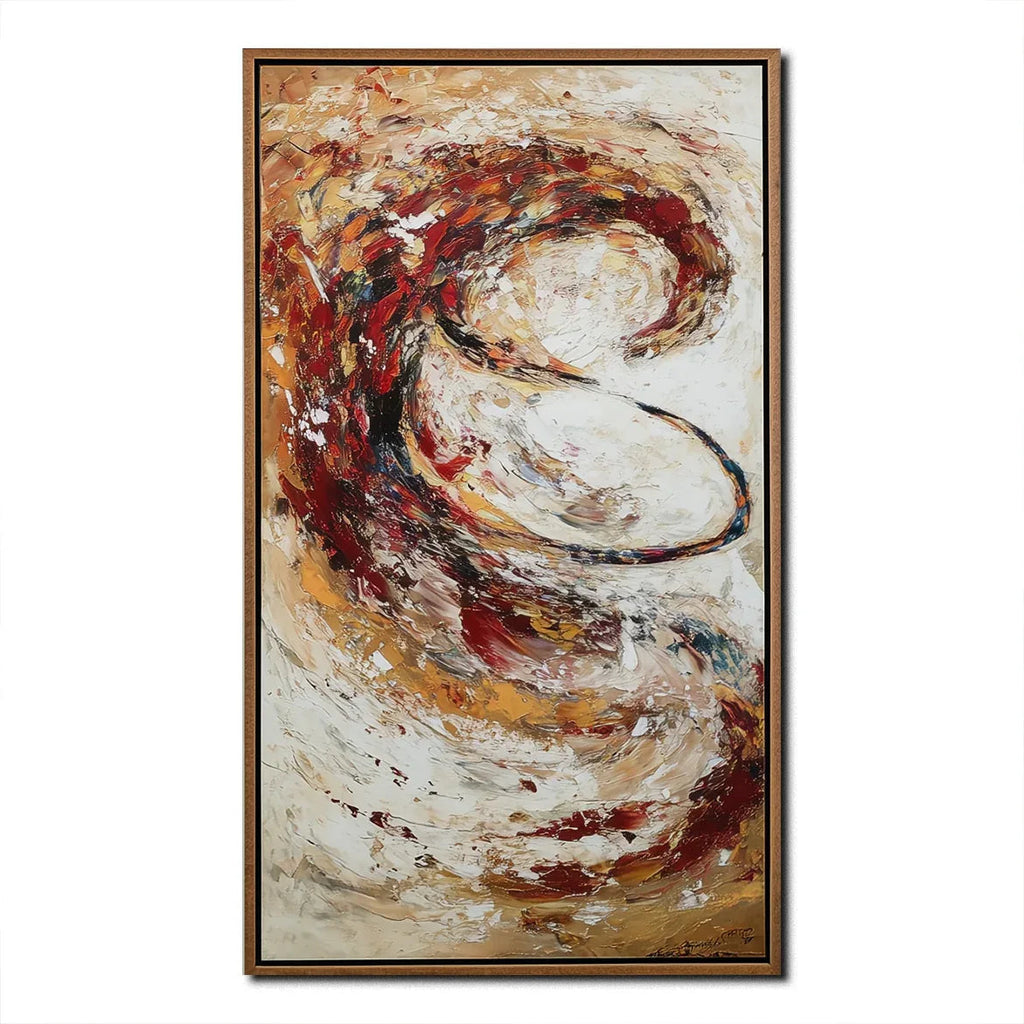 Ember Spiral – Dynamic Abstract Textured Oil Painting#AB14065