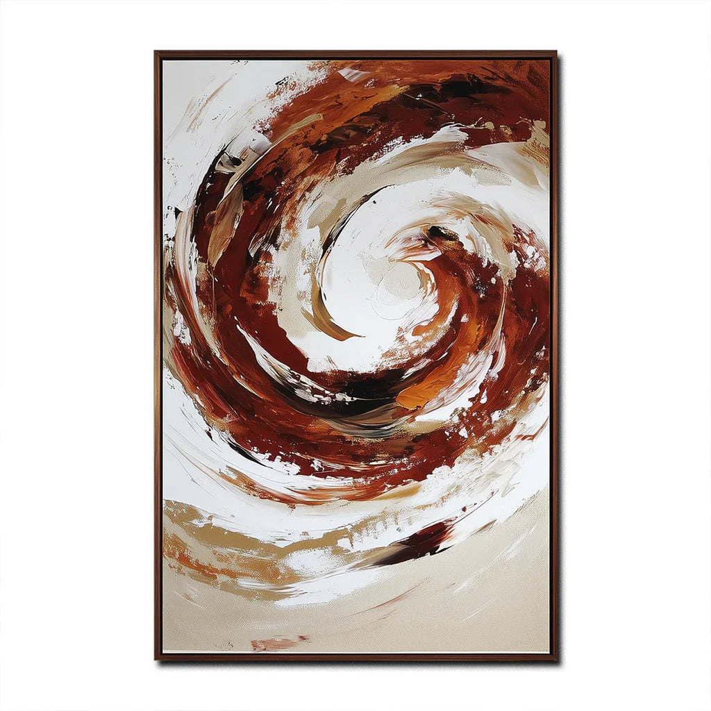 Crimson Current – Abstract Swirling Textured Oil Painting #AB14064