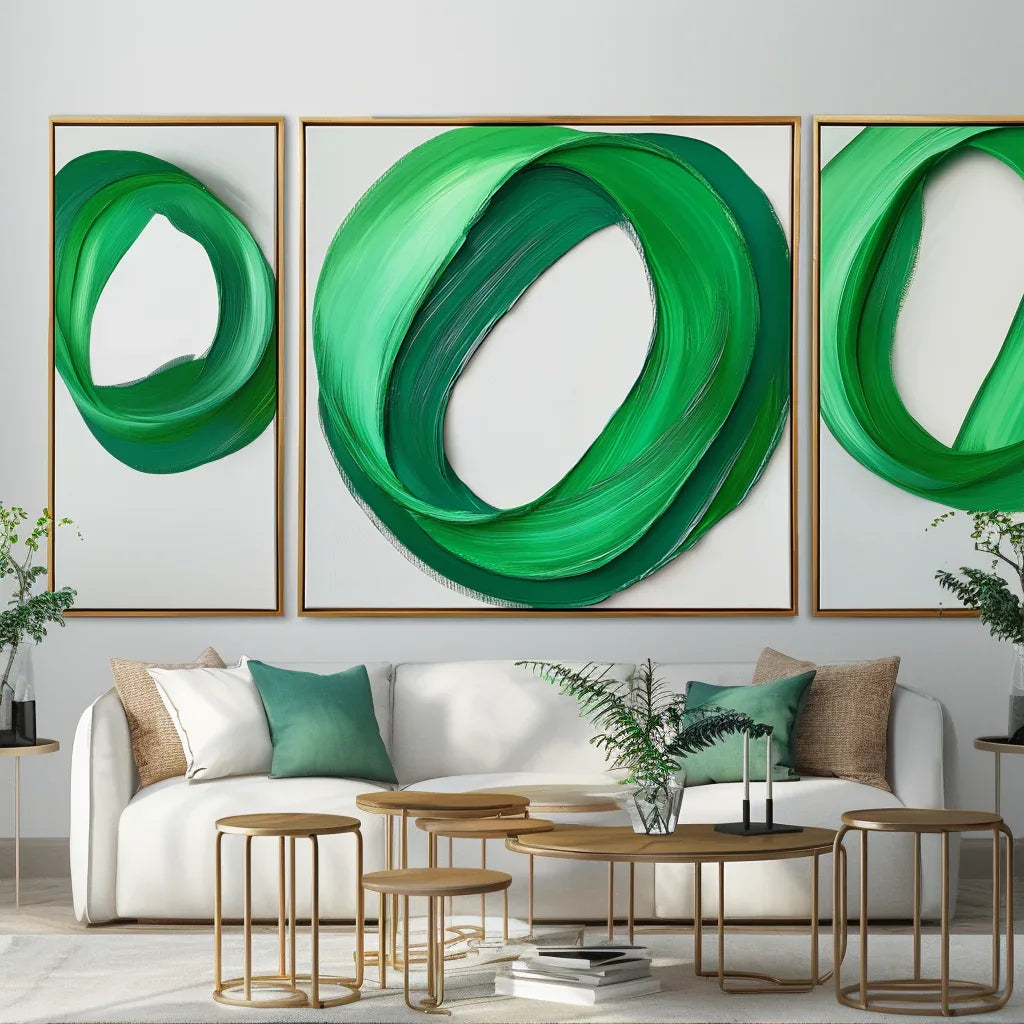 Loop of Light - Abstract Oil Painting for Minimalist Modern Wall Art