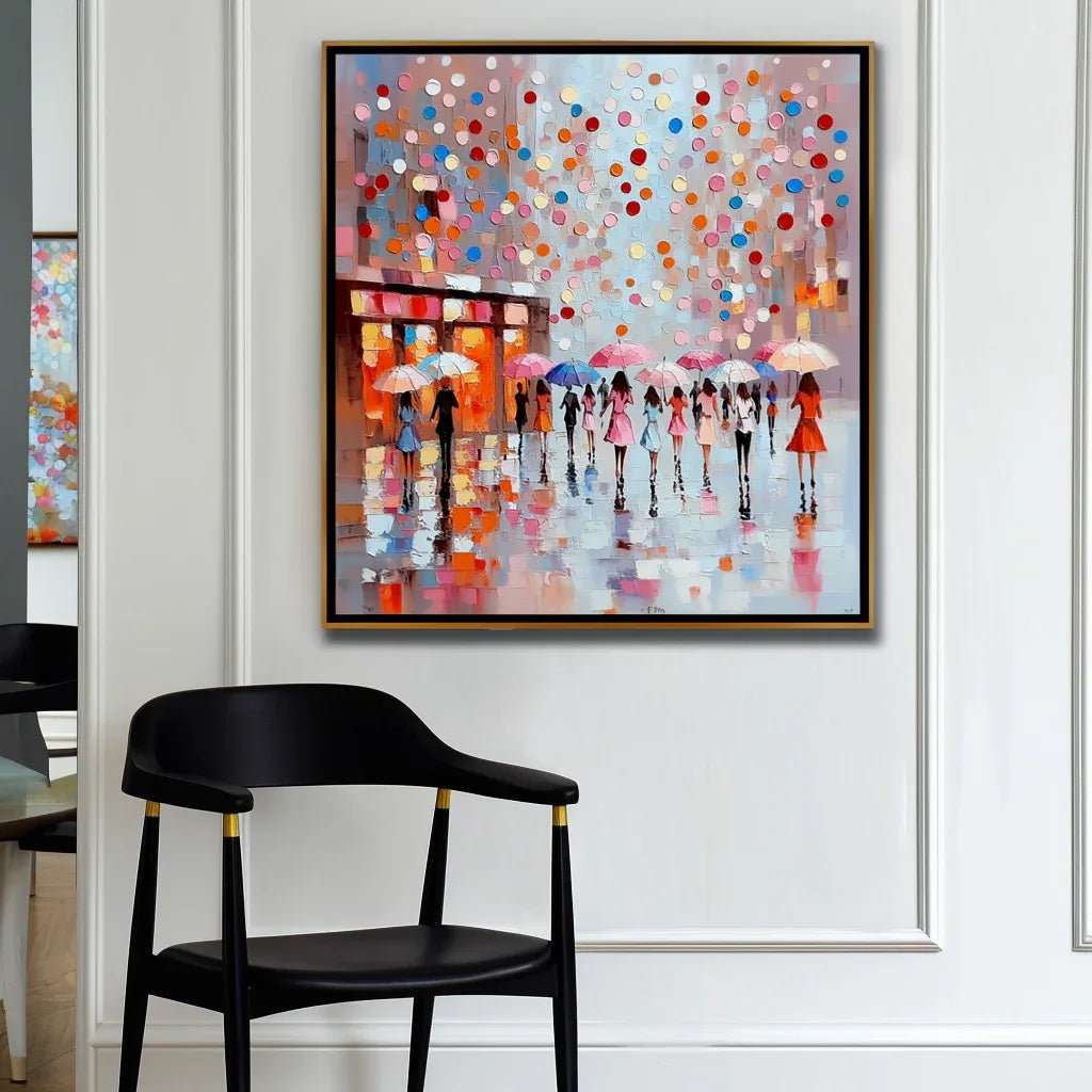 Dot Rain Urban-Colorful Urban Abstract Texture Wall Art