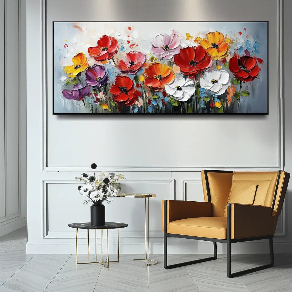 Garden Symphony - Colorful Textured Wall Art for Modern Decor#FL10068