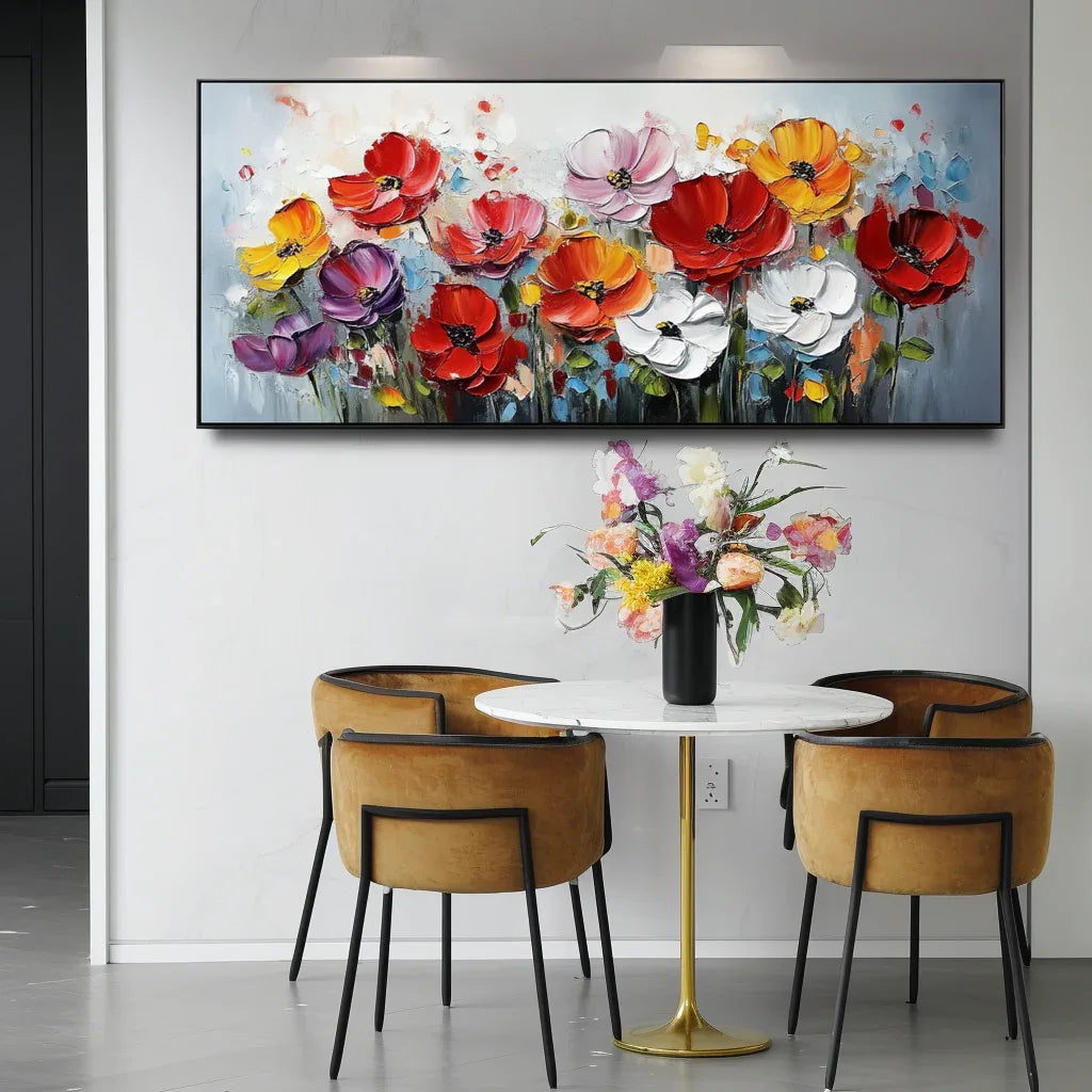 Garden Symphony - Colorful Textured Wall Art for Modern Decor#FL10068