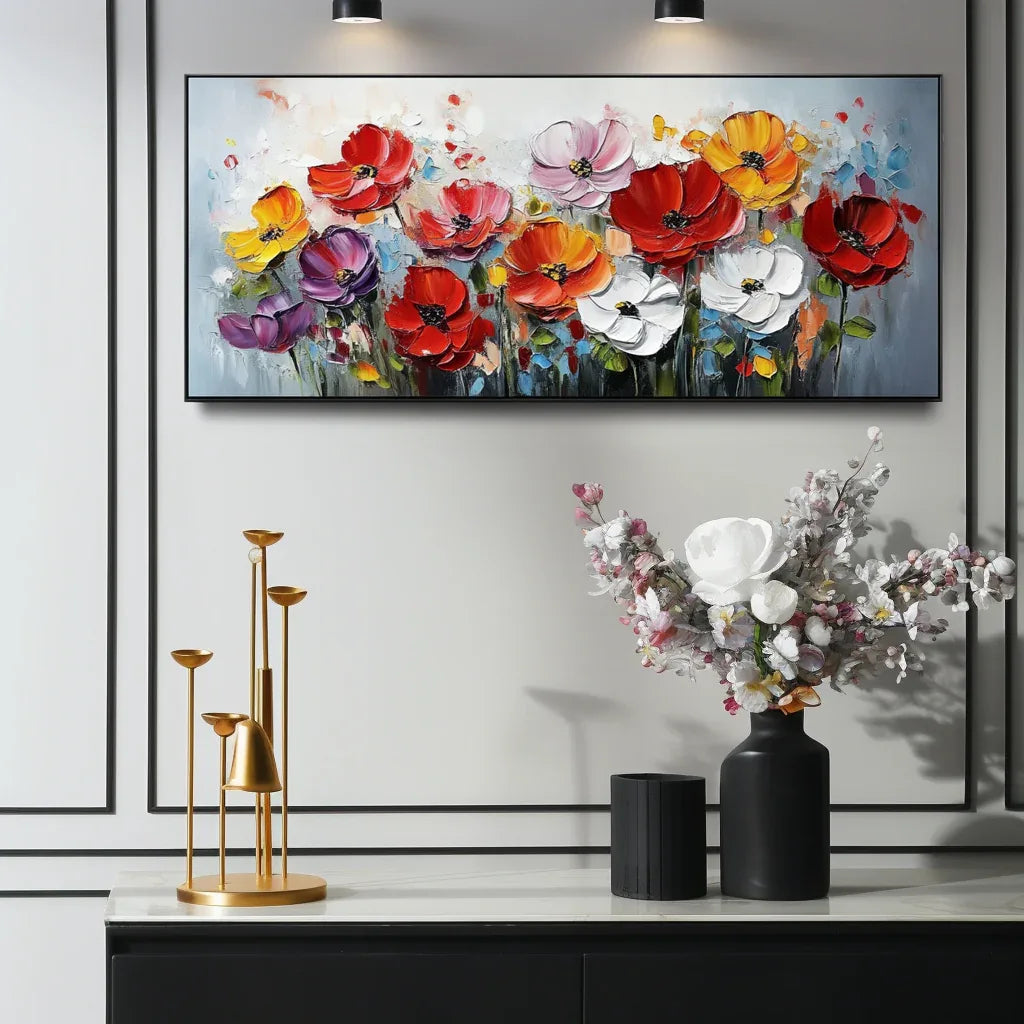 Garden Symphony - Colorful Textured Wall Art for Modern Decor#FL10068