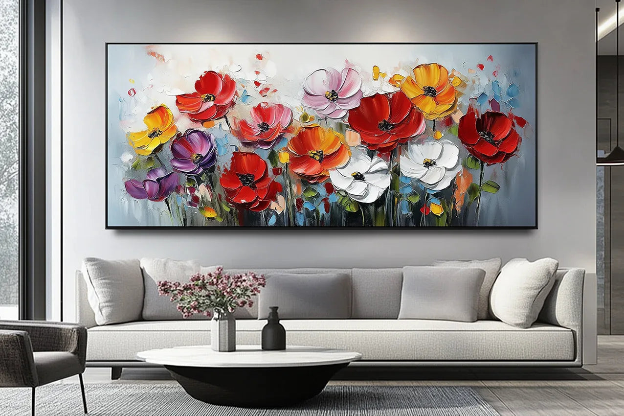 Garden Symphony - Colorful Textured Wall Art for Modern Decor#FL10068