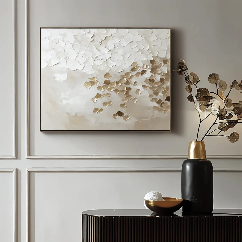 Golden Drift - Hand-Painted Abstract Oil Painting
