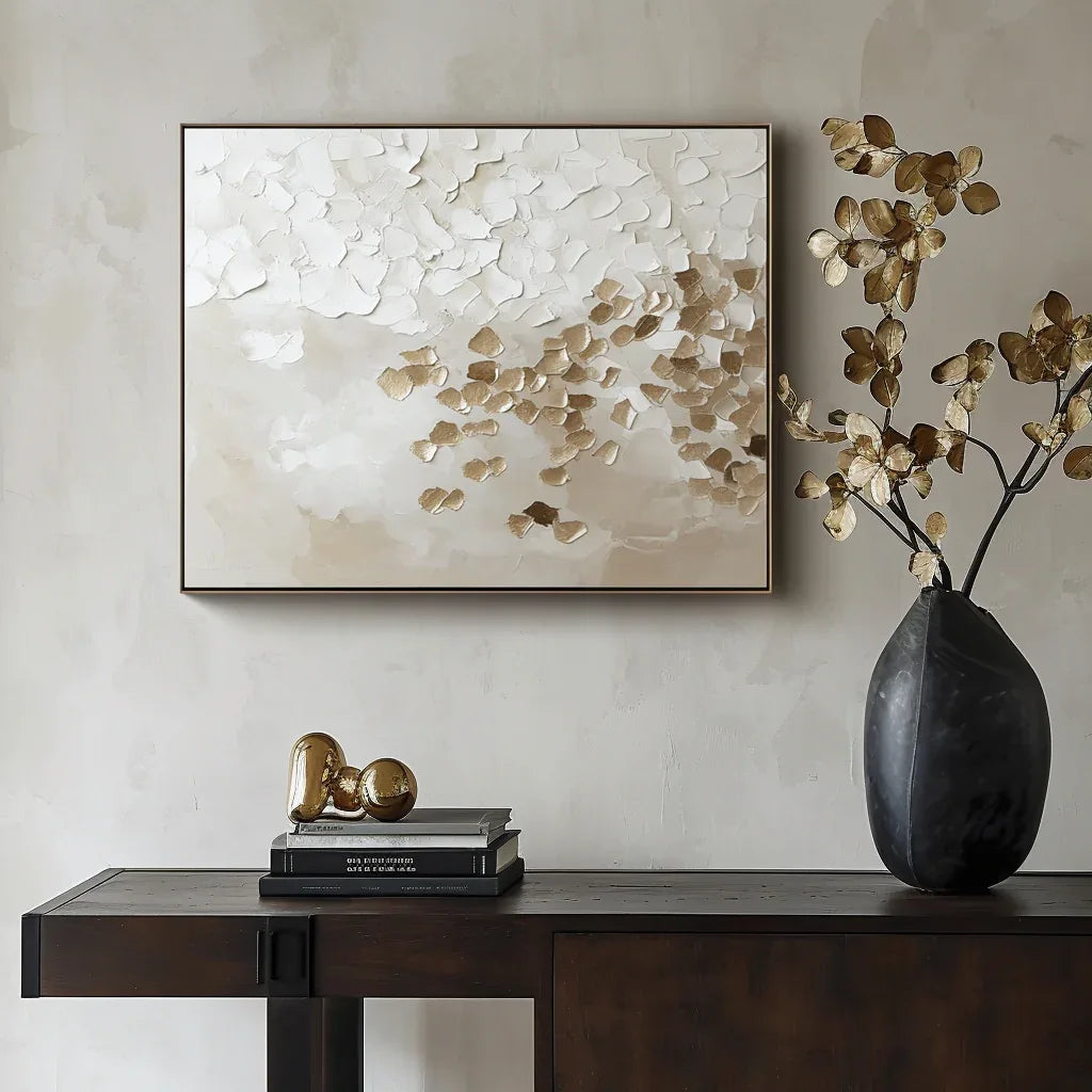 Golden Drift - Hand-Painted Abstract Oil Painting
