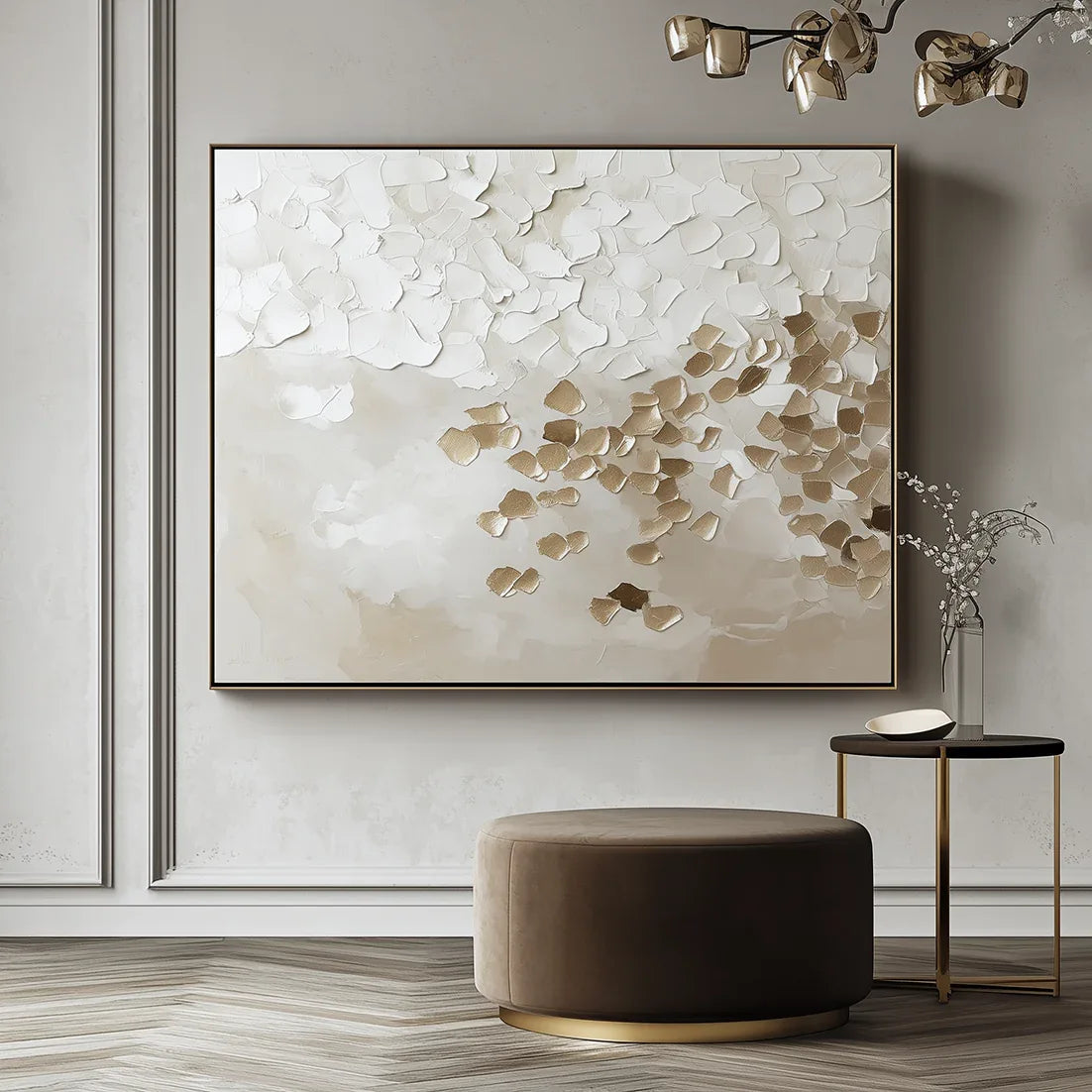Golden Drift - Hand-Painted Abstract Oil Painting