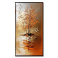 Island of Autumn - Interior Decoration 3D Autumn Forest Texture Vertical Wall Art