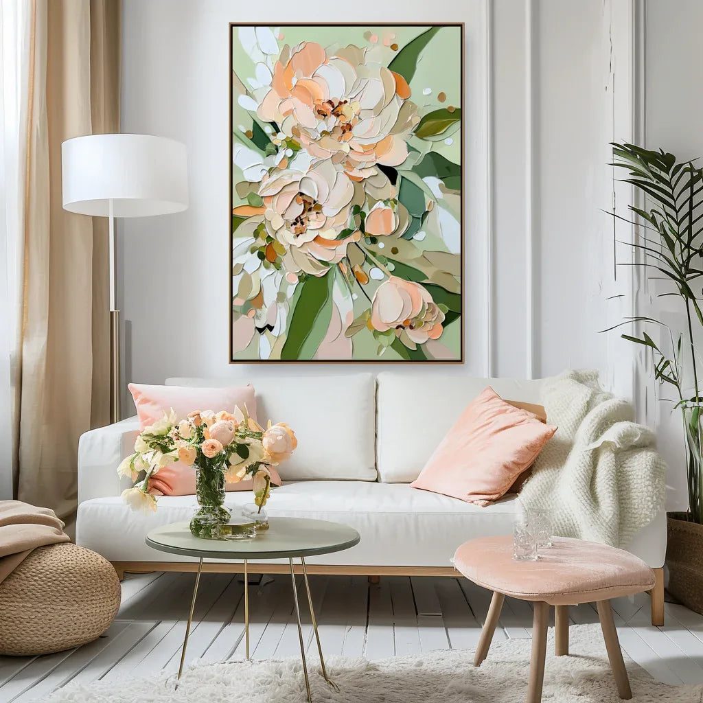 Flourishing Beauty-Hand-Painted Abstract Thick-Painted Floral Wall Art#FL10080
