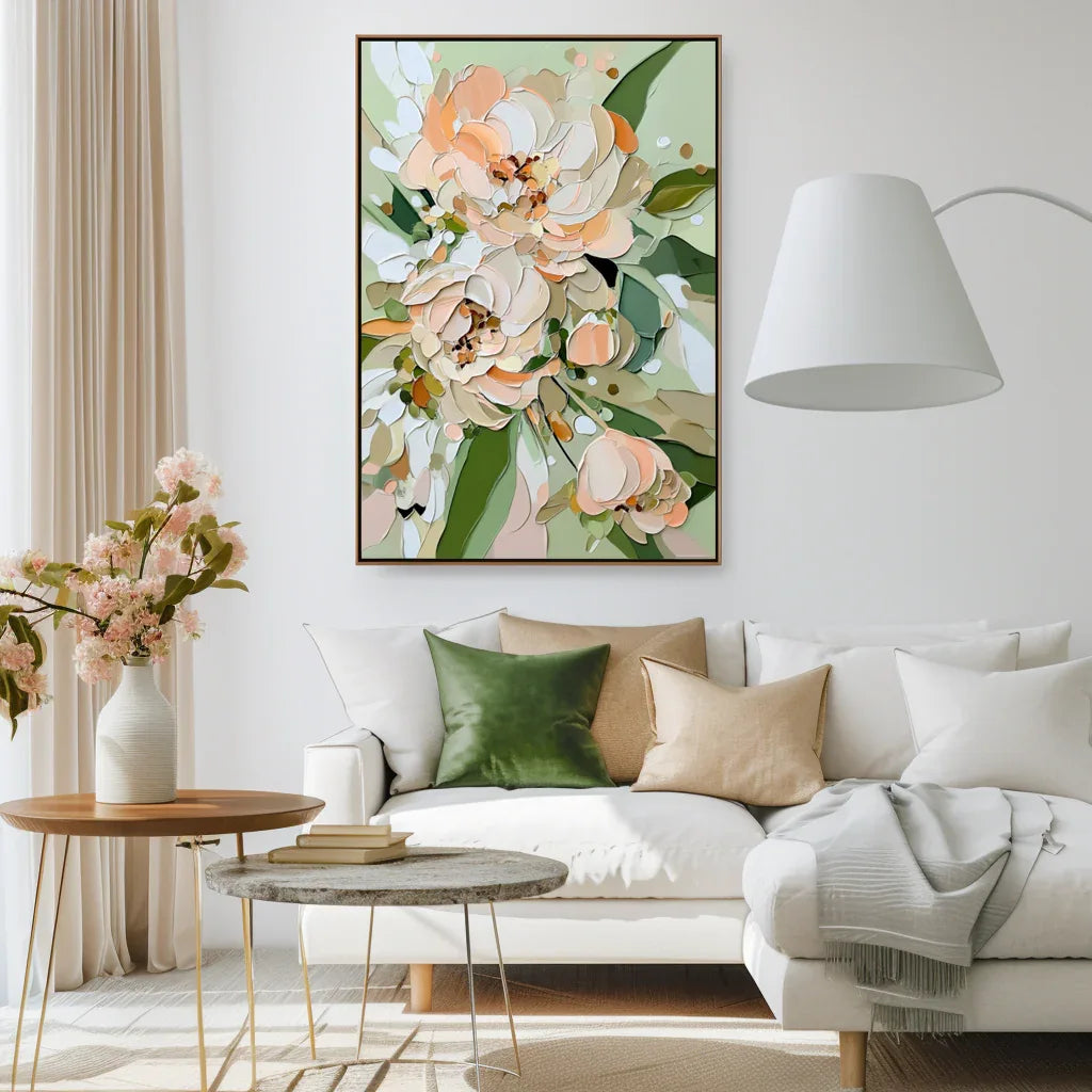 Flourishing Beauty-Hand-Painted Abstract Thick-Painted Floral Wall Art#FL10080