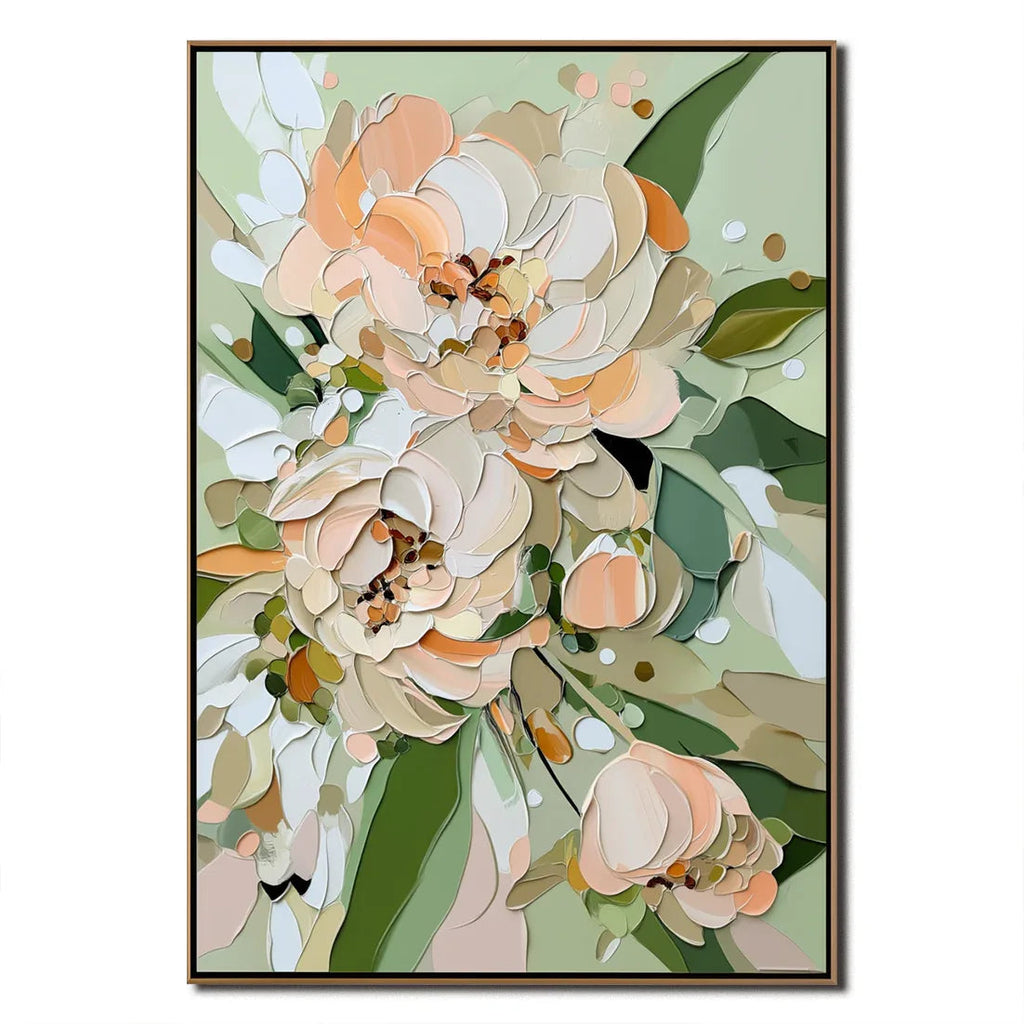 Flourishing Beauty-Hand-Painted Abstract Thick-Painted Floral Wall Art#FL10080