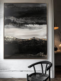 Silent Crest - Abstract Textured Oil Painting for Modern Wall Decor