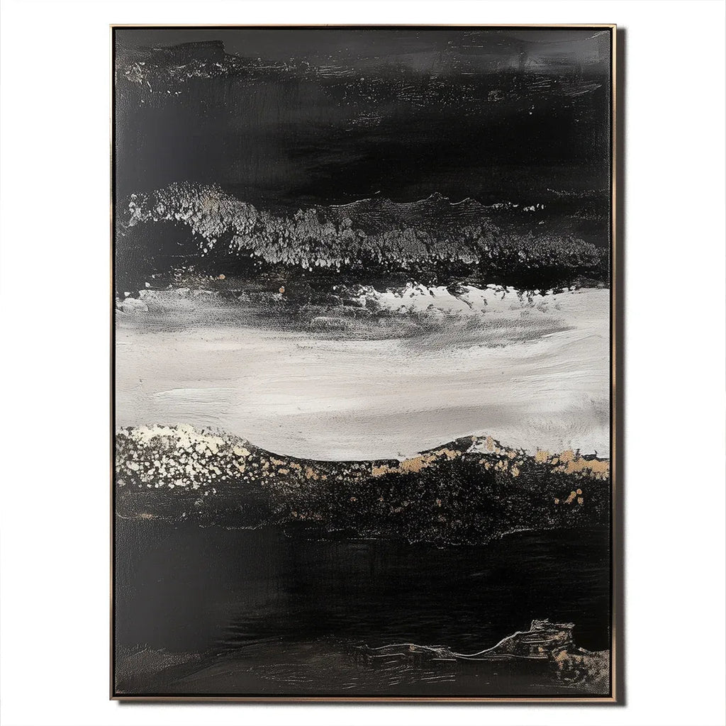 Silent Crest - Abstract Textured Oil Painting for Modern Wall Decor