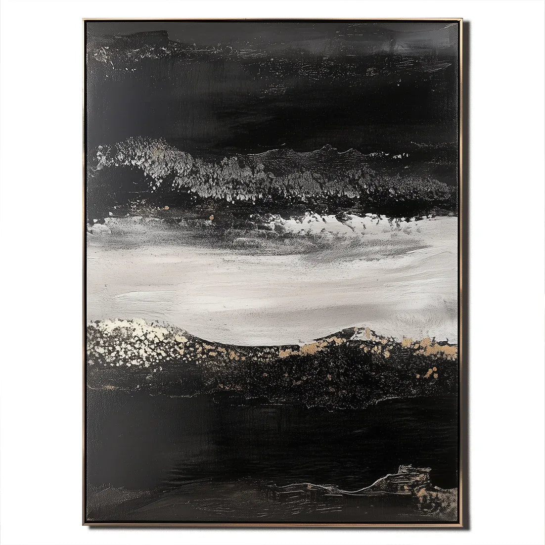 Silent Crest - Abstract Textured Oil Painting for Modern Wall Decor