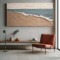 Eternal Shoreline-Horizontal Beach Abstract Thick-Painted Wall Art
