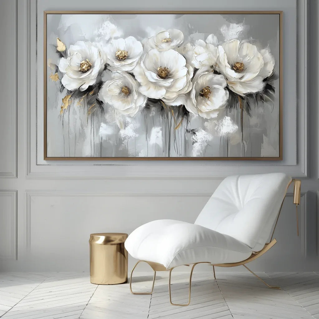 Petal Reverie - Textured 3D Floral Abstract Oil Painting#FL10065