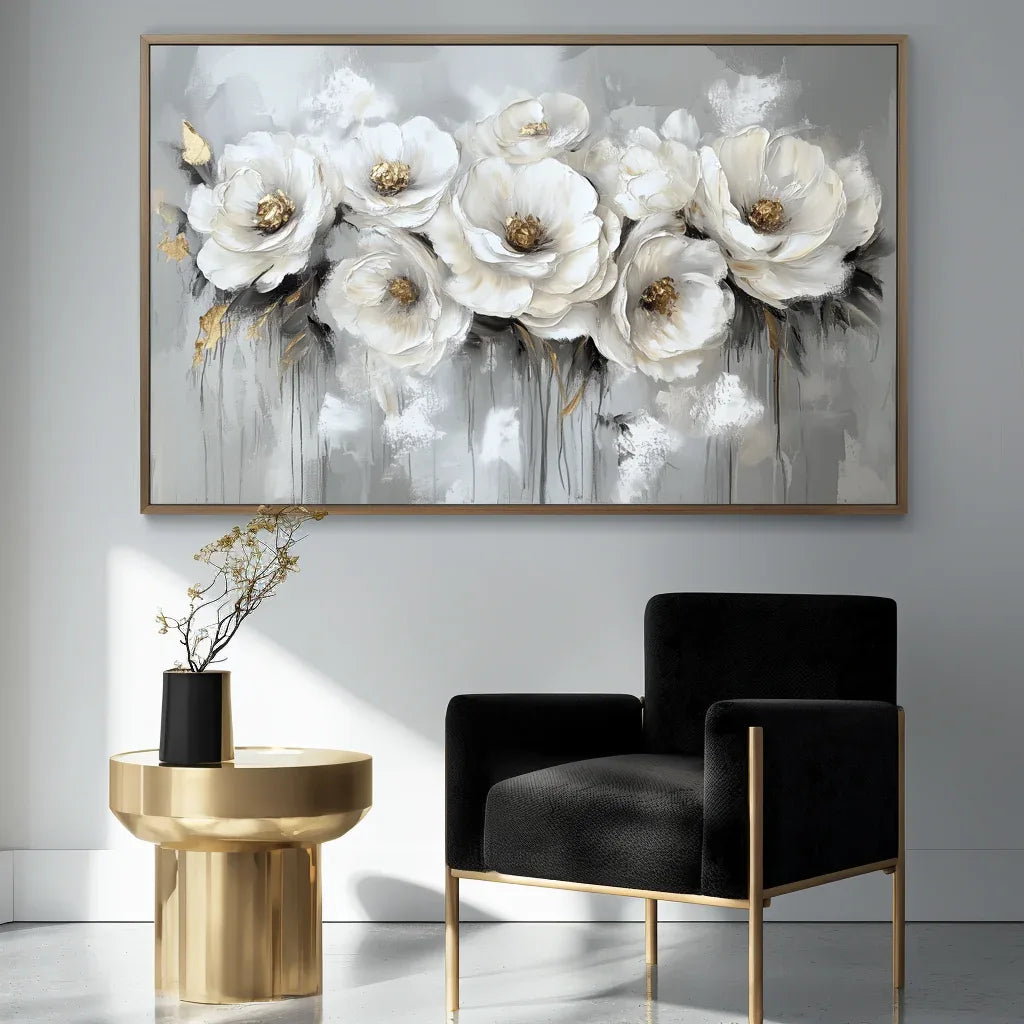 Petal Reverie - Textured 3D Floral Abstract Oil Painting#FL10065