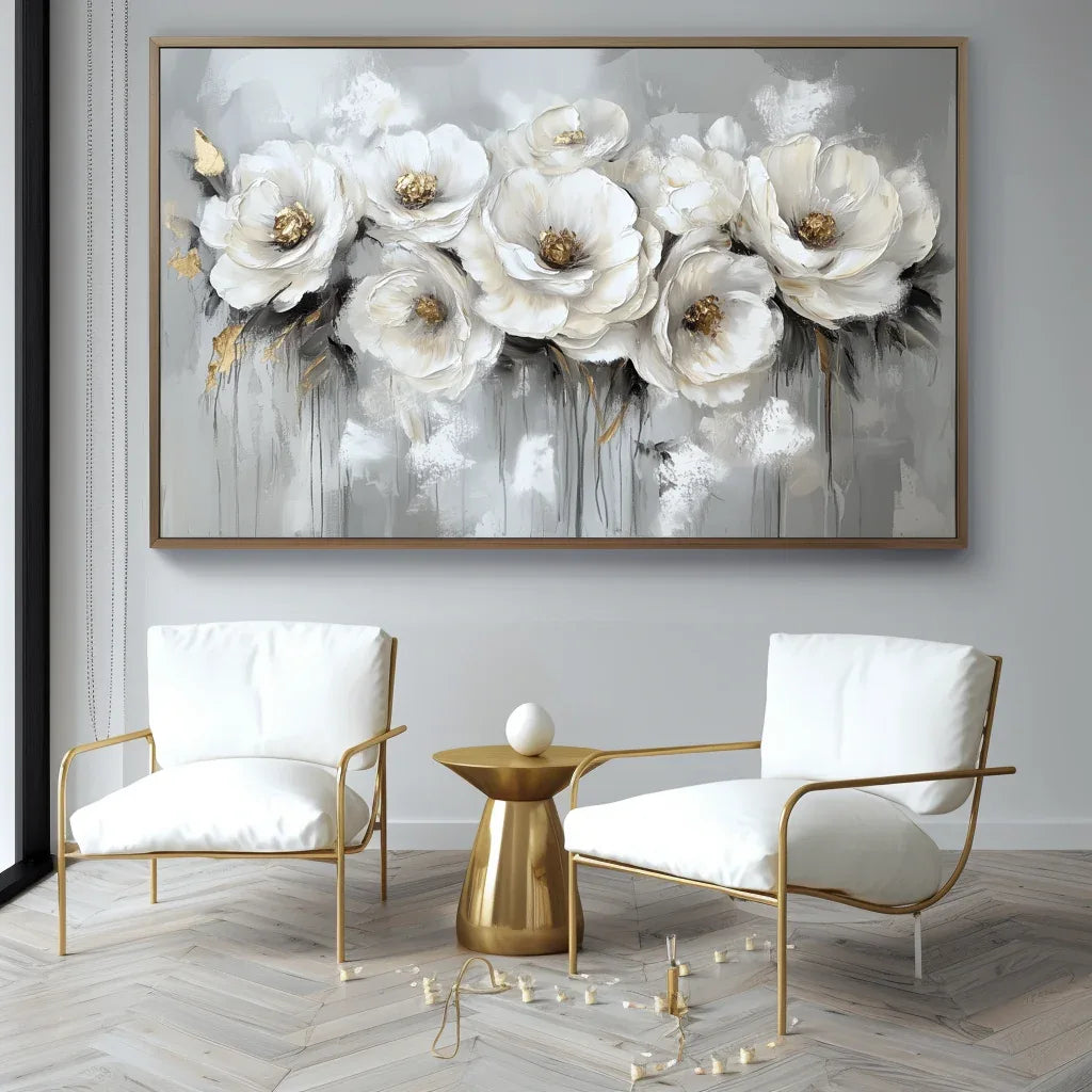 Petal Reverie - Textured 3D Floral Abstract Oil Painting#FL10065