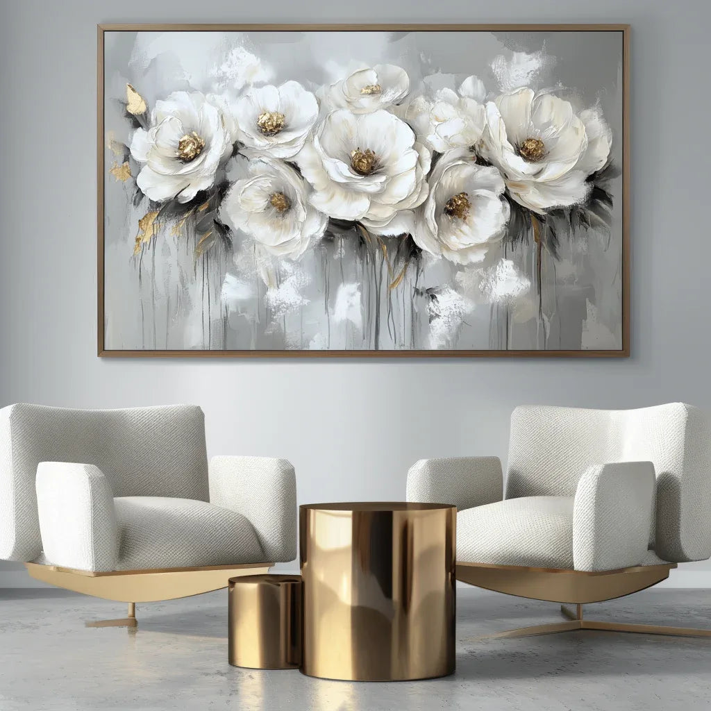 Petal Reverie - Textured 3D Floral Abstract Oil Painting#FL10065